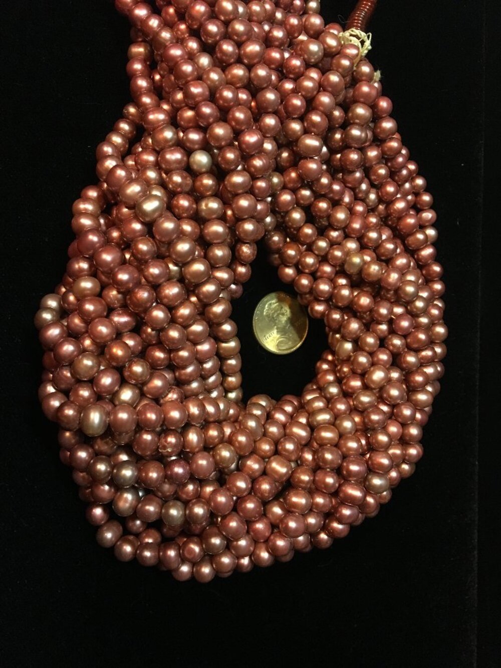 THREE (3) 16" Strands 5x6mm GOLDEN ROSE FRESHWATER Potato PEARLS Exceptional